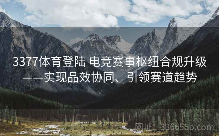 3377体育登陆 电竞赛事枢纽合规升级——实现品效协同、引领赛道趋势