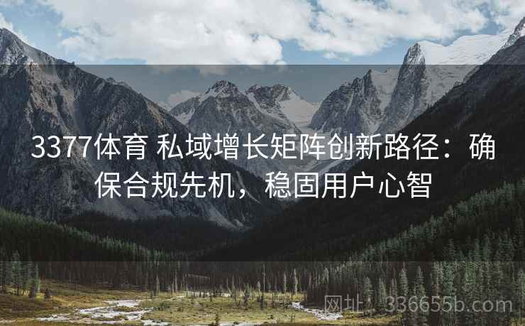 3377体育 私域增长矩阵创新路径：确保合规先机，稳固用户心智