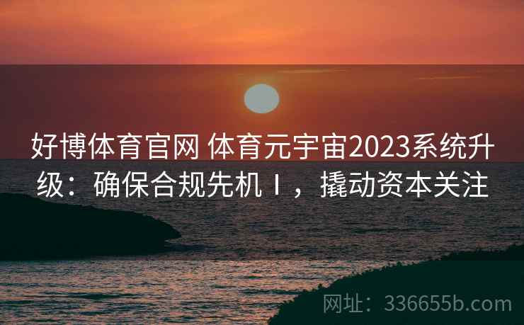 好博体育官网 体育元宇宙2023系统升级:确保合规先机Ⅰ,撬动资本关注